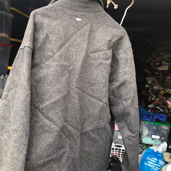 ID Wear Men’s Charcoal Wool Blend Full Zip Jacket Size Large - Picture 3 of 9